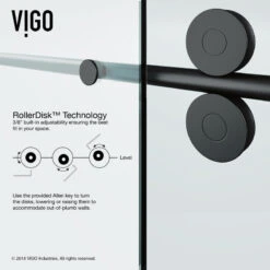VIGO 56"x74" Elan Frameless Sliding Shower Door, Matte Black -Warm Bathroom a86142510f5a39dd 5886 w800 h800 b0 p0