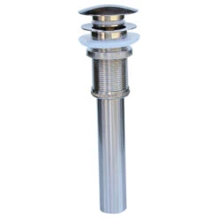 Round Umbrella Pop-up Drain No Overflow, Brushed Nickel
