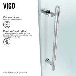 VIGO 34"x46" Frameless 3/8" Shower, Without Base, Chrome -Warm Bathroom a89153370f5b353b 9484 w800 h800 b0 p0