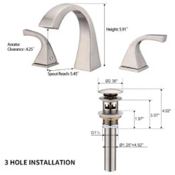 8" Brass Widespread Bathroom Sink Faucet, Brushed Nickel -Warm Bathroom a941bf9f0dd8e4db 2990 w800 h800 b1 p0