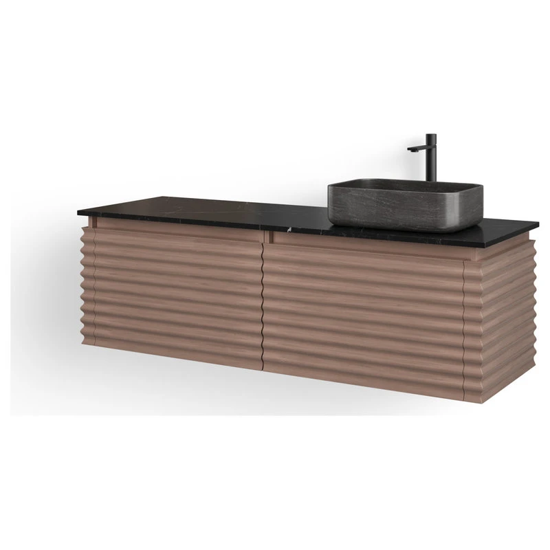 Accordion Bath Vanity, Single Sink 60", Chestnut Oak, Wall Mounted, Right Sink 10 Accordion Bath Vanity, Single Sink 60", Chestnut Oak, Wall Mounted, Right Sink - Image 10