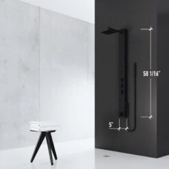 VIGO Bowery Square Spray Head Shower System With Tub Filler, Matte Black -Warm Bathroom aa01615000250359 9028 w800 h800 b0 p0