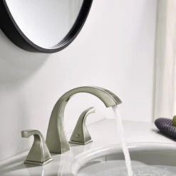 8" Brass Widespread Bathroom Sink Faucet, Brushed Nickel -Warm Bathroom aa416cae0dd8e4d9 2990 w800 h800 b0 p0