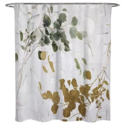 Oliver Gal OliverGal "Golden Leaves" Shower Curtain, 71"x74"
