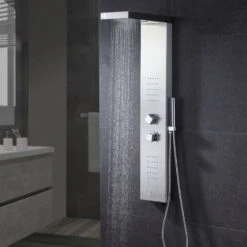Luxier 48" Shower Panel System With Rainfall Waterfall Shower Head Hand Shower -Warm Bathroom ab51fa6502180ee2 7193 w800 h800 b0 p0