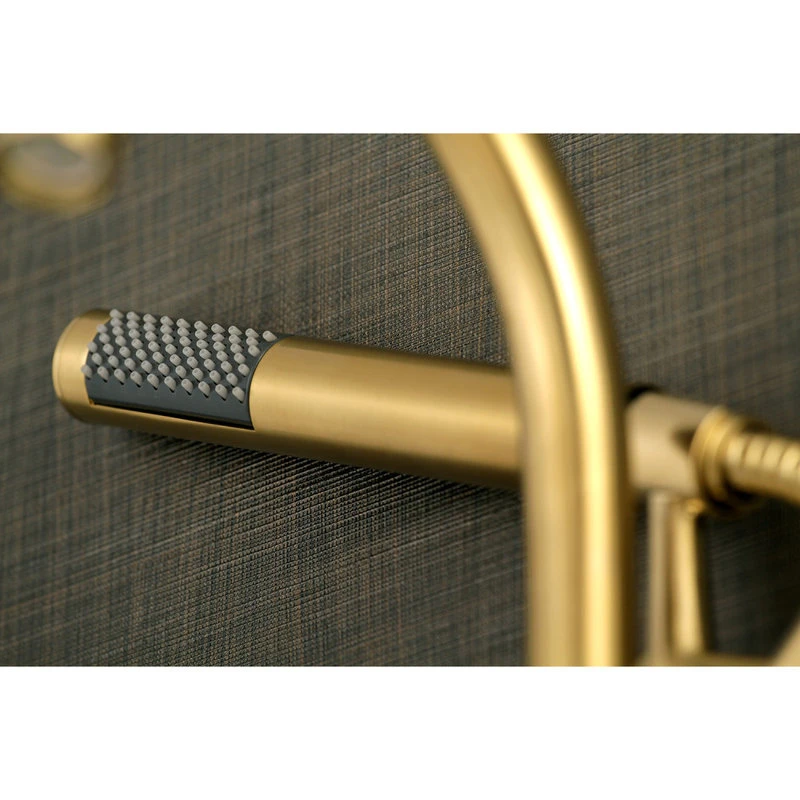 Aqua Vintage 7" Adjustable Wall Mount Tub Faucet, Brushed Brass 4 Aqua Vintage 7" Adjustable Wall Mount Tub Faucet, Brushed Brass - Image 4