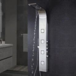 Luxier 59" Shower Panel System With Rainfall Waterfall Shower Head Hand Shower -Warm Bathroom ae11e8d802181783 7195 w800 h800 b0 p0