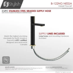 STYLISH Single Handle Bathroom Vessel Sink Faucet, Matte Black And Brushed Gold -Warm Bathroom ae515502011bbfec 9980 w800 h800 b0 p0