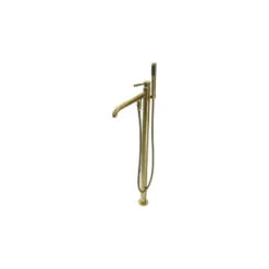 Kingston Brass Freestanding Tub Faucet With Hand Shower, Polished Brass