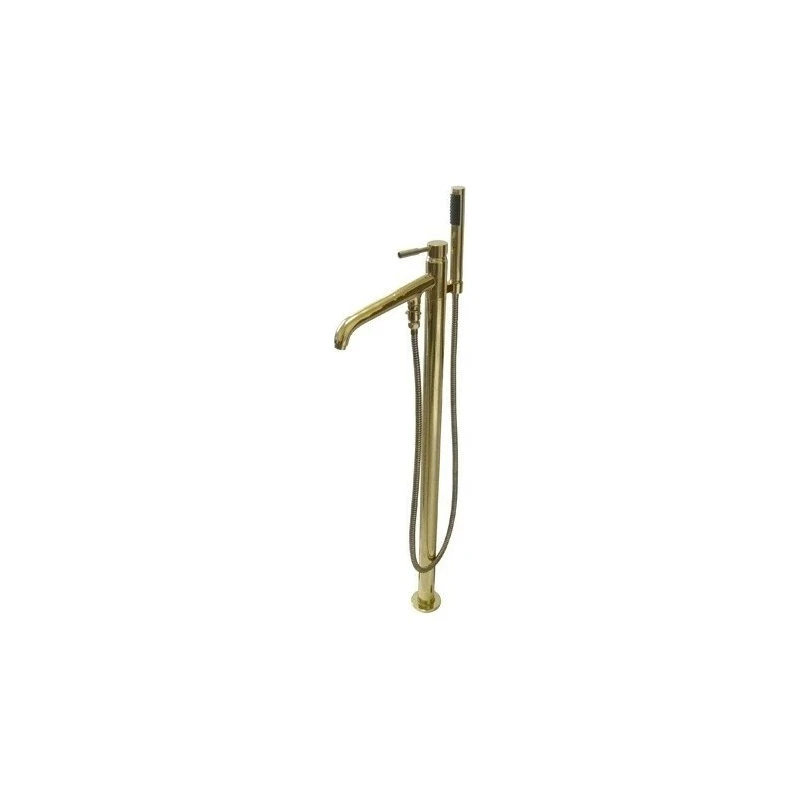 Kingston Brass Freestanding Tub Faucet With Hand Shower, Polished Brass 1 Kingston Brass Freestanding Tub Faucet With Hand Shower, Polished Brass