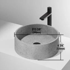 VIGO Concreto Stone Round Bathroom Vessel Sink -Warm Bathroom aeb1314b0287b0ad 3081 w800 h800 b0 p0
