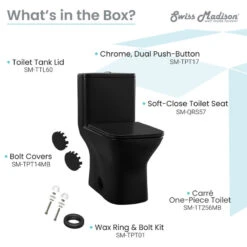 Carre One Piece Square Toilet Dual Flush, Matte Black, 0.8/1.28 Gpf -Warm Bathroom aee1bb6a00f6d725 6113 w800 h800 b1 p0