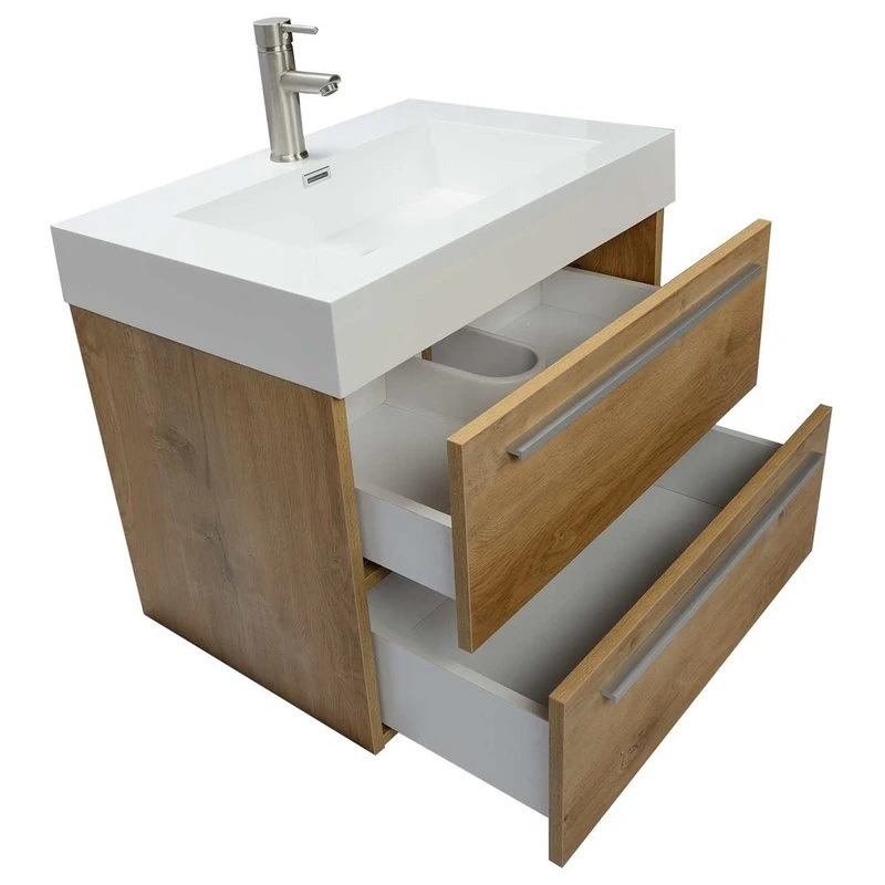 27" Single Bathroom Vanity Set, Natural Oak 2 27" Single Bathroom Vanity Set, Natural Oak - Image 2