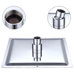 8" Bathroom Rainfall Shower Head Stainless Steel Square Top Spray Adjustable -Warm Bathroom afb196190e0d6d4a 2777 w800 h800 b1 p0