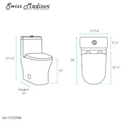 Sublime II Compact One-Piece Toilet, Dual Flush 0.8/1.28 GPF, Matte Black -Warm Bathroom afd1a751024c4e7a 2056 w800 h800 b1 p0