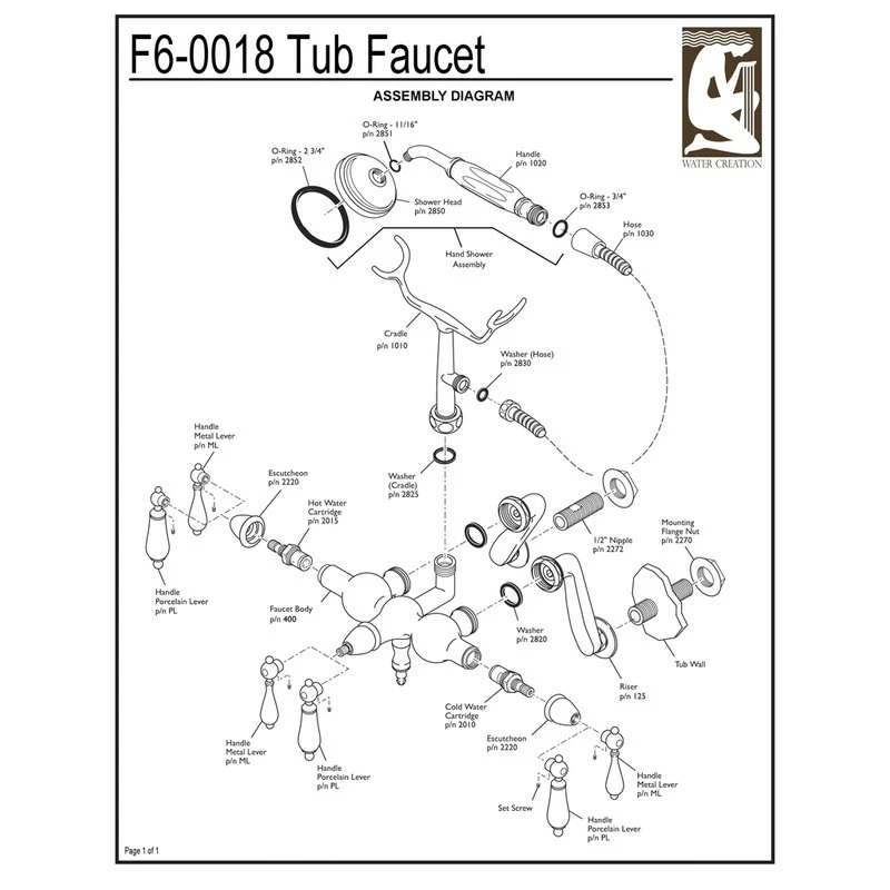 Vintage Classic Wall Mount Tub Faucet With Handshower, Oil Rubbed Bronze Finish 2 Vintage Classic Wall Mount Tub Faucet With Handshower, Oil Rubbed Bronze Finish - Image 2
