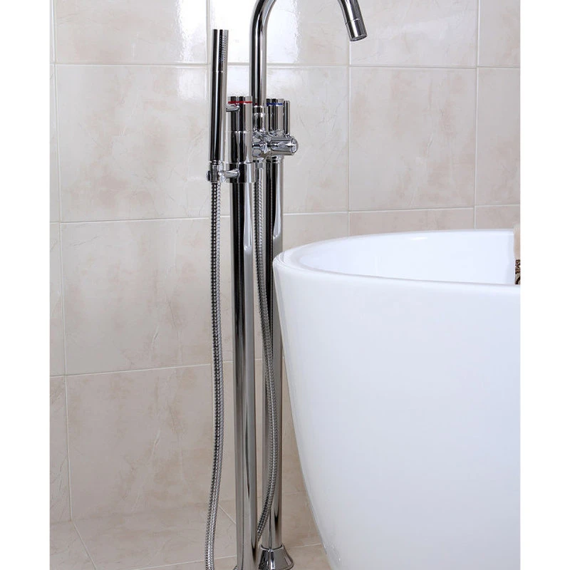 Kingston Brass Freestanding Tub Faucet With Hand Shower, Polished Chrome 3 Kingston Brass Freestanding Tub Faucet With Hand Shower, Polished Chrome - Image 3