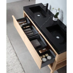 Shoji Bath Vanity, Whitewash Oak, 60", Double Sink, Freestanding -Warm Bathroom b16128da02967718 1994 w800 h800 b0 p0