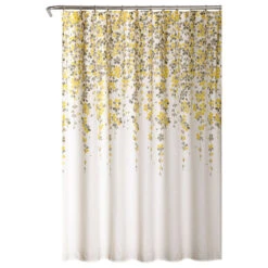 Weeping Flower Shower Curtain Yellow/Gray 72x72