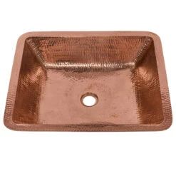Premier Copper Products 19" Rectangle Under Counter Hammered Copper Bathroom Sink, Polished Copper -Warm Bathroom b1a1ca1900774dbc 5810 w800 h800 b1 p0