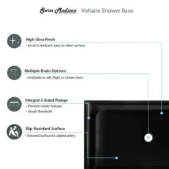 Voltaire 60 X 32 Acrylic Black, Single-Threshold, Center Drain, Shower Base 5 Voltaire 60 X 32 Acrylic Black, Single-Threshold, Center Drain, Shower Base -Warm Bathroom b1b12f22025eb45d 2109 w800 h800 b0 p0