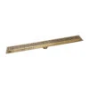 Satin Gold Linear Shower Drain Broken Lane Design By SereneDrains, 39 Inch