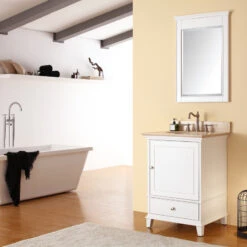 Avanity Windsor 24" Mirror, White Finish -Warm Bathroom b211e5b20b2c010c 6325 w800 h800 b0 p0