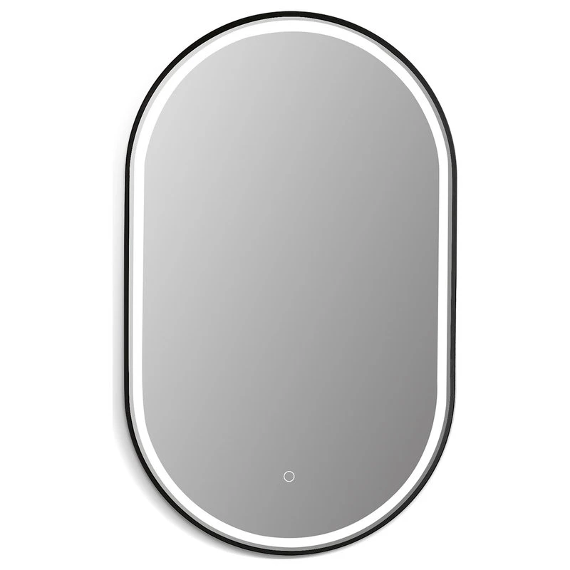 Oleggio Oval 36" Framed Bathroom/Vanity LED Lighted Wall Mirror, Matte Black 1 Oleggio Oval 36" Framed Bathroom/Vanity LED Lighted Wall Mirror, Matte Black