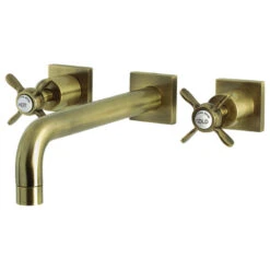 KS6023BEX Wall Mount Tub Faucet, Antique Brass