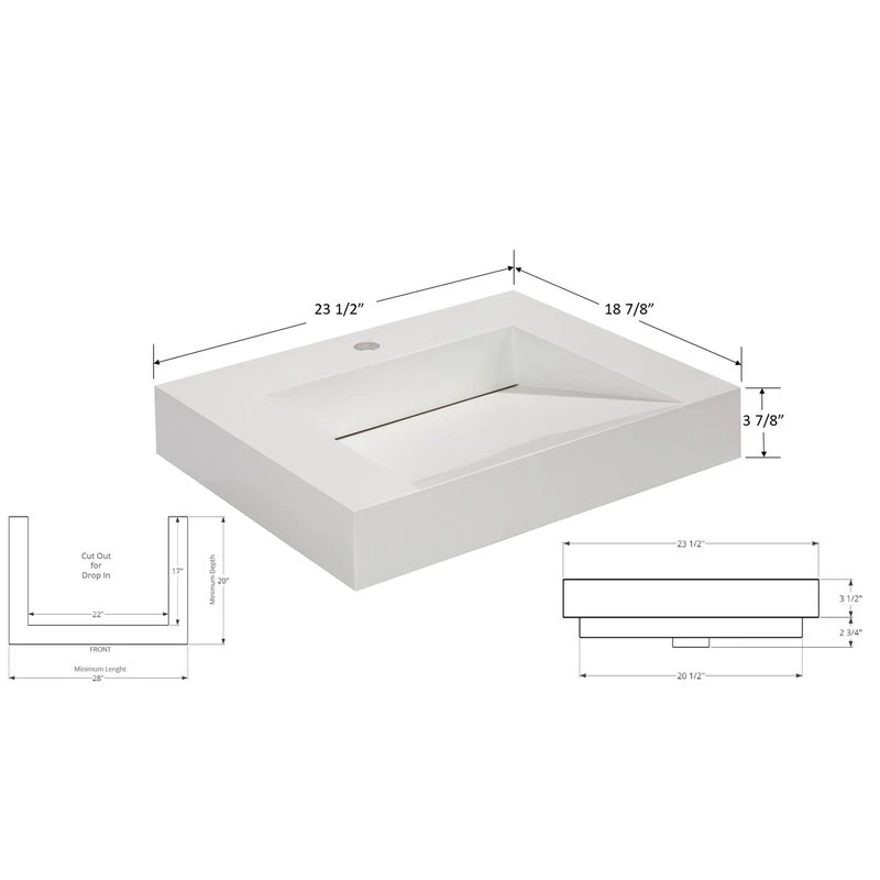 Aquamoon Venice Infinity Modern Bathroom Vessel Sink, 23 3/4" 6 Aquamoon Venice Infinity Modern Bathroom Vessel Sink, 23 3/4" - Image 6