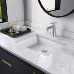 White Ceramic Rectangular Lavatory Undermount Bathroom Sink With Overflow 17 White Ceramic Rectangular Lavatory Undermount Bathroom Sink With Overflow -Warm Bathroom b30175af024cfd94 8813 w800 h800 b0 p0