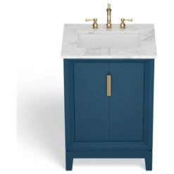 The Ezra Bathroom Vanity, Single Sink, 24", Monarch Blue, Freestanding -Warm Bathroom b341328903d0470b 4340 w800 h800 b1 p0