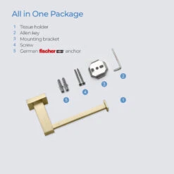 Cube Bathroom Tissue Holder KBA1502, Brush Gold -Warm Bathroom b3617bd20fc81db9 3238 w800 h800 b0 p0