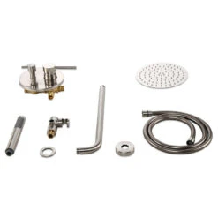 Modern Wall Mounted Rain Shower System With Handheld Shower, Brushed Nickel, 10 -Warm Bathroom b421bdf60d669979 3890 w800 h800 b1 p0