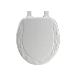 Mayfair 34EC-000 Round Molded Wood Toilet Seat W/Easy-Clean Hinge, White, Ivy