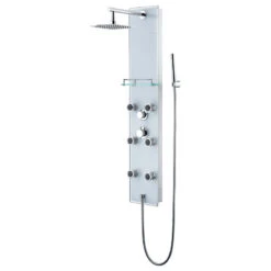 Luxier 51" 6-Jet Shower Panel With Rainfall Shower Head Hand Shower, White