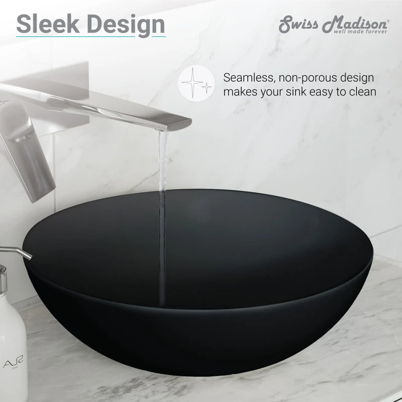Classe 16" Color Ceramic Sink In Matte Black 10 Classe 16" Color Ceramic Sink In Matte Black - Image 10