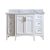 Luz 48" Single Bathroom Vanity In White With Italian Carrara Marble Top