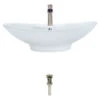 V210 Porcelain Vessel Sink, White, 732 Vessel Faucet, Brushed Nickel