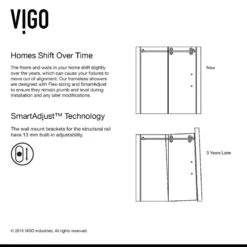 VIGO 34"x46" Frameless 3/8" Shower, Without Base, Chrome -Warm Bathroom b5416ab90f5b3543 9484 w800 h800 b0 p0