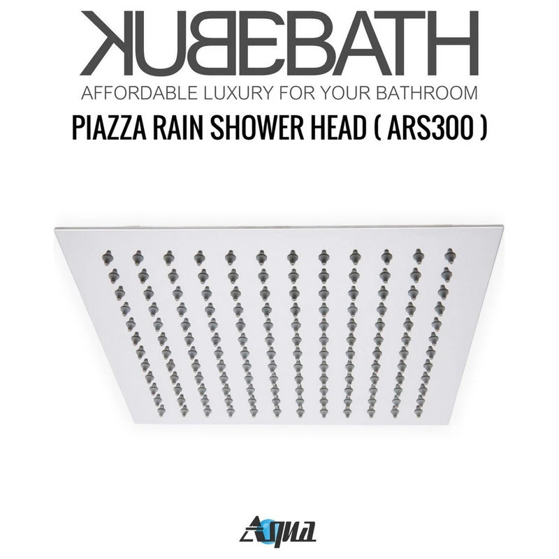 Aqua Piazza 12" Super Slim Square Rain Shower Head, Chrome 2 Aqua Piazza 12" Super Slim Square Rain Shower Head, Chrome - Image 2
