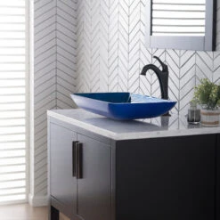 Glass Vessel Sink, Bathroom Arlo Faucet, PU Drain, Mounting Ring, Oil Rub Bronze -Warm Bathroom b5f1dcd100e5e6c2 3109 w800 h800 b0 p0