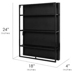 Black Metal Frame Rectangle Vanity Wall Mirror With Shelves - 18" X 24" 11 Black Metal Frame Rectangle Vanity Wall Mirror With Shelves - 18" X 24" -Warm Bathroom b6a150f5029e0da2 1737 w800 h800 b1 p0