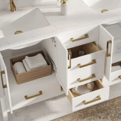 Eleanor Bath Vanity, White, 60", Double Sink, Freestanding 17 Eleanor Bath Vanity, White, 60", Double Sink, Freestanding -Warm Bathroom b741fbb403c743a5 7682 w800 h800 b0 p0