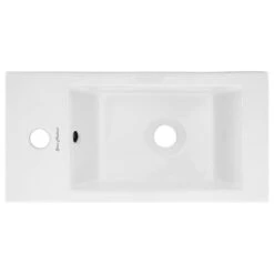 Voltaire 19.5"x10" Ceramic Wall Hung Sink With Faucet Mount, Left Side