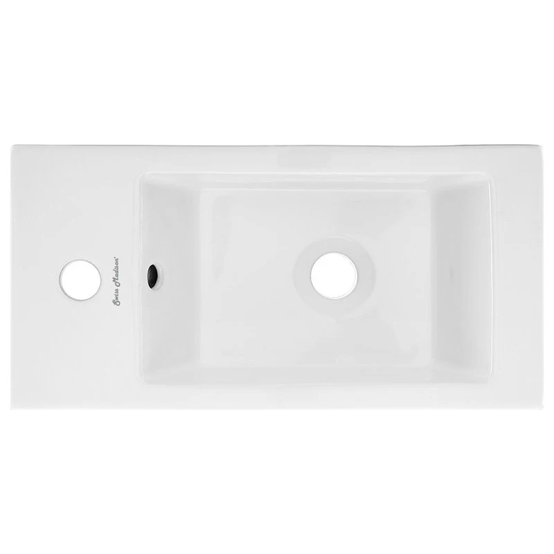 Voltaire 19.5"x10" Ceramic Wall Hung Sink With Faucet Mount, Left Side 1 Voltaire 19.5"x10" Ceramic Wall Hung Sink With Faucet Mount, Left Side