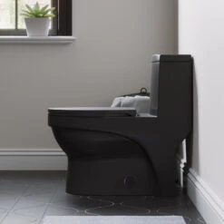 Virage One Piece Elongated Dual Flush Toilet 0.8/1.28 Gpf, Matte Black 18 Virage One Piece Elongated Dual Flush Toilet 0.8/1.28 Gpf, Matte Black -Warm Bathroom b831369400f6d3b9 9273 w800 h800 b0 p0