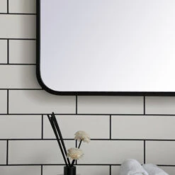 Ellis Soft Corner Metal Rectangular Mirror, Black, 30"x60" 10 Ellis Soft Corner Metal Rectangular Mirror, Black, 30"x60" -Warm Bathroom b8610d6300958d6c 0953 w800 h800 b0 p0