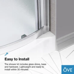 Ove Decors Breeze 32 Shower Kit, Frosted Glass Panels And Base, Satin Nickel -Warm Bathroom b861e4310239e8a3 3480 w800 h800 b0 p0
