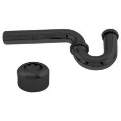 1.25" X 1.25" P-Trap With High Box Flange In Powder Coated Flat Black